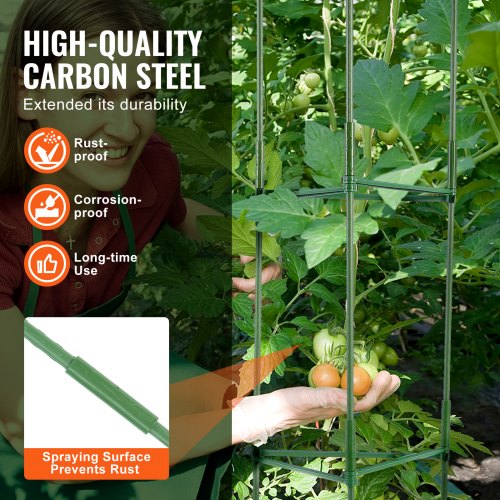 6 Packs Tomato Cages for Garden 48 inch Tomato Trellis Plant Stakes