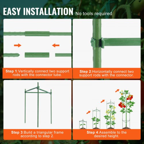 6 Packs Tomato Cages for Garden 48 inch Tomato Trellis Plant Stakes