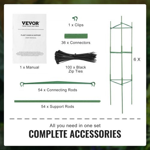 6 Packs Tomato Cages for Garden 48 inch Tomato Trellis Plant Stakes