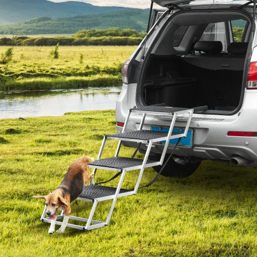 Dog Stair for Cars 4step Folding Dog Steps Aluminum Loads up to 250 lbs