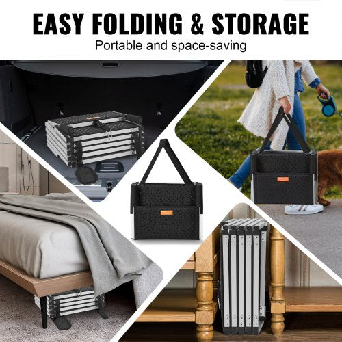 Dog Stair for Cars Wide 5step Dog Car Steps Folding Dog Car Ramp with Nonslip