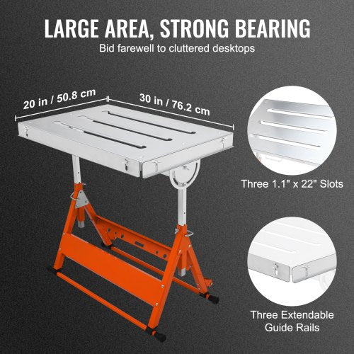 Welding Table 30 x 20 400lbs Load Capacity Steel Welding Workbench Table