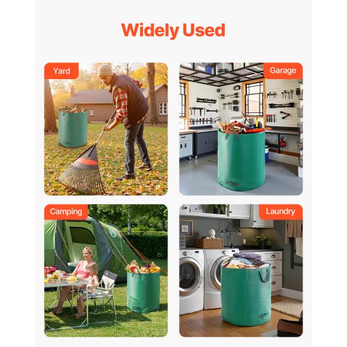 3Pack 72 Gallon Reusable Yard Waste Bag Large Lawn Garden Bags Heavy Duty