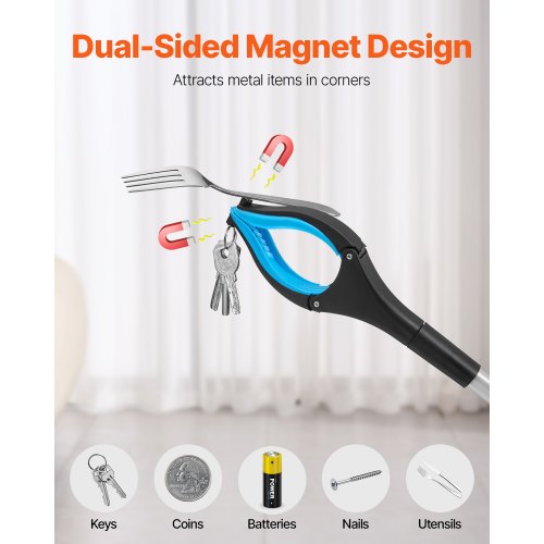 Grabber Reacher Tool 2Pack 34 Foldable Reacher Grabber Pickup Tool with 360°