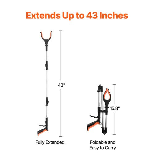 Grabber Reacher Tool 43 Foldable Reacher Grabber Pickup Tool with 360°