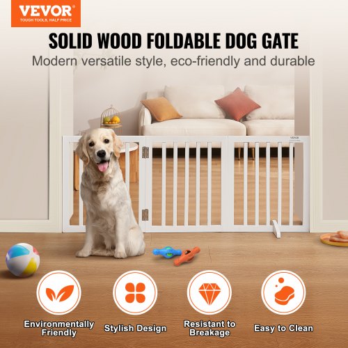 Free Standing Dog Gate 24 H x 60 W Freestanding Pet Gate 3 Panels