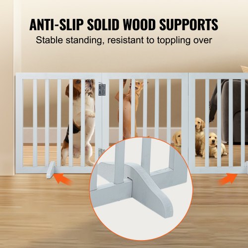 Free Standing Dog Gate 24 H x 60 W Freestanding Pet Gate 3 Panels