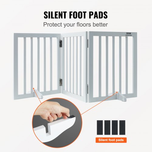 Free Standing Dog Gate 24 H x 60 W Freestanding Pet Gate 3 Panels