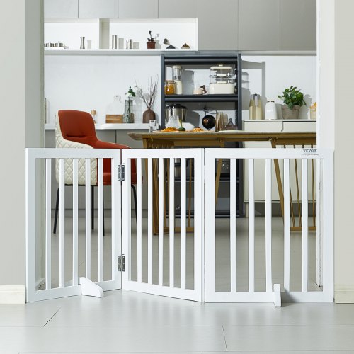 Free Standing Dog Gate 24 H x 60 W Freestanding Pet Gate 3 Panels