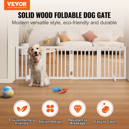 Free Standing Dog Gate 24 H x 803 W Freestanding Pet Gate 4 Panels