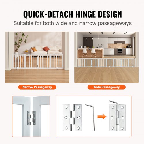 Free Standing Dog Gate 24 H x 803 W Freestanding Pet Gate 4 Panels