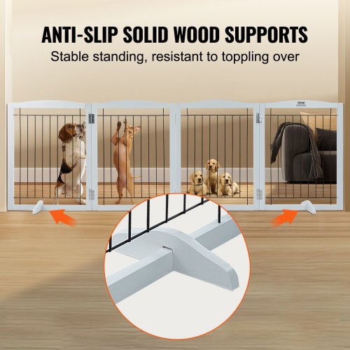 Free Standing Dog Gate 32 H x 965 W Freestanding Pet Gate 4 Panels