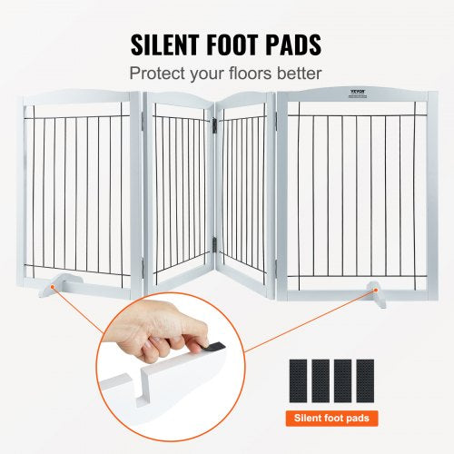 Free Standing Dog Gate 32 H x 965 W Freestanding Pet Gate 4 Panels