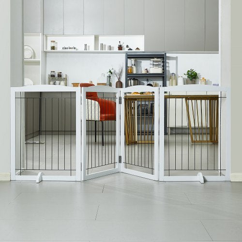 Free Standing Dog Gate 32 H x 965 W Freestanding Pet Gate 4 Panels