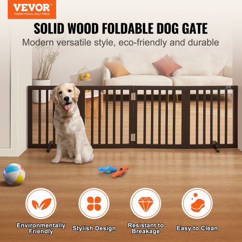Free Standing Dog Gate 24 H x 803 W Freestanding Pet Gate 4 Panels