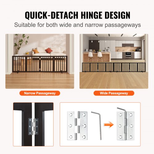 Free Standing Dog Gate 24 H x 803 W Freestanding Pet Gate 4 Panels