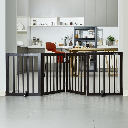 Free Standing Dog Gate 24 H x 803 W Freestanding Pet Gate 4 Panels