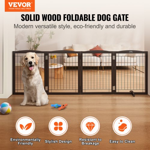 Free Standing Dog Gate 32 H x 965 W Freestanding Pet Gate 4 Panels