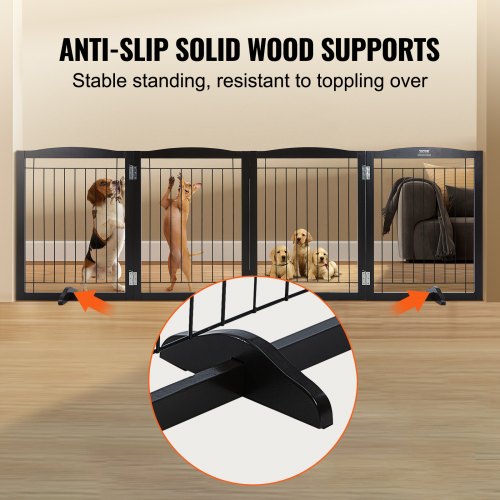 Free Standing Dog Gate 32 H x 965 W Freestanding Pet Gate 4 Panels