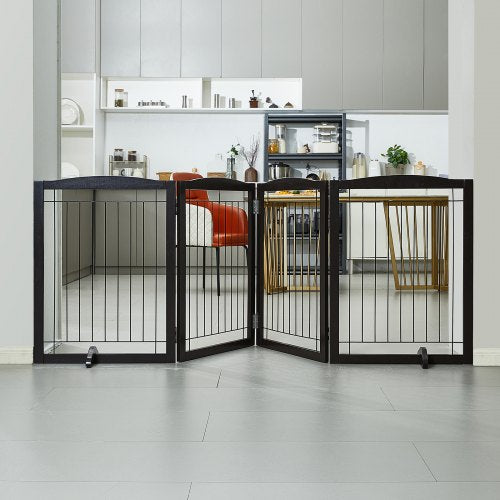 Free Standing Dog Gate 32 H x 965 W Freestanding Pet Gate 4 Panels
