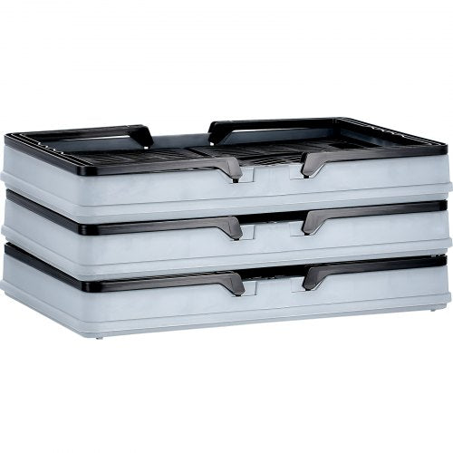 Collapsible Shopping Basket 3 Pack 16L Plastic Foldable Storage Crate