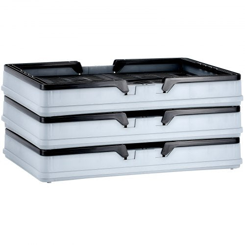 Collapsible Shopping Basket 3 Pack 25L Plastic Foldable Storage Crate