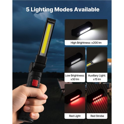 Rechargeable LED Work Light 1200 mAh Magnetic Mechanic Flashlight with Magnetic