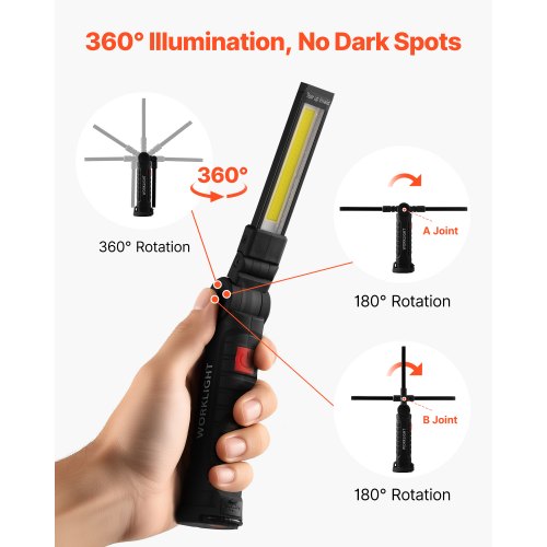 Rechargeable LED Work Light 1200 mAh Magnetic Mechanic Flashlight with Magnetic