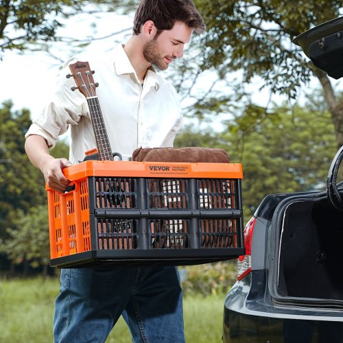 Plastic Collapsible Storage Basket 45L 3 Packs Folding Stackable Storage