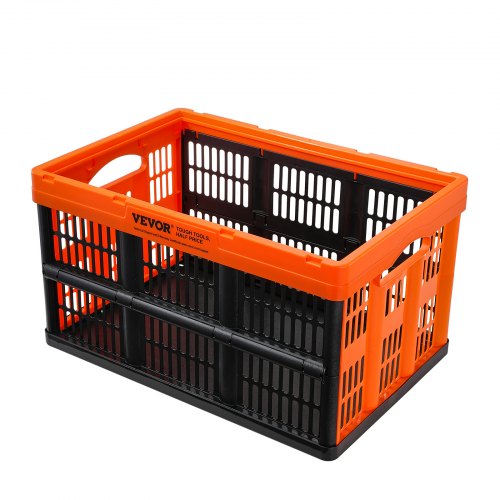 Plastic Collapsible Storage Basket 45L 3 Packs Folding Stackable Storage