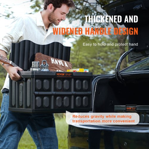 Collapsible Storage Bins with Lids 45L 3 Packs Folding Plastic Stackable