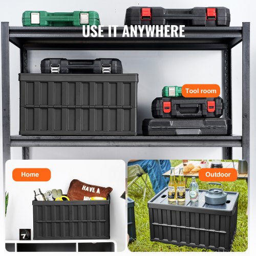 Collapsible Storage Bins with Lids 65L 3 Packs Folding Plastic Stackable