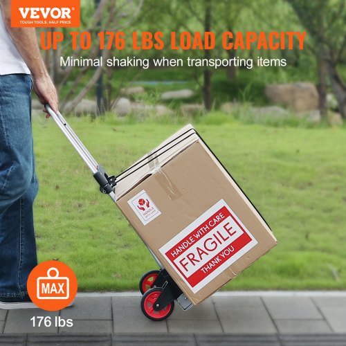Folding Hand Truck and Dolly 176 lbs Capacity Aluminum Foldable Cart