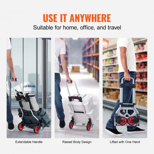 Folding Hand Truck and Dolly 176 lbs Capacity Aluminum Foldable Cart