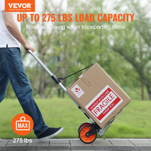 Folding Hand Truck 275 lbs Load Capacity Aluminum Portable Cart