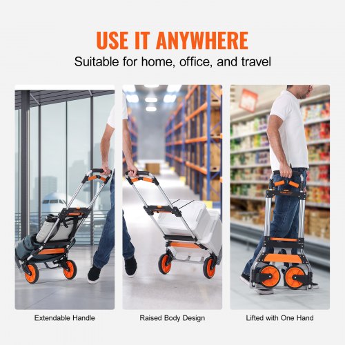 Folding Hand Truck 309 lbs Load Capacity Aluminum Portable Cart