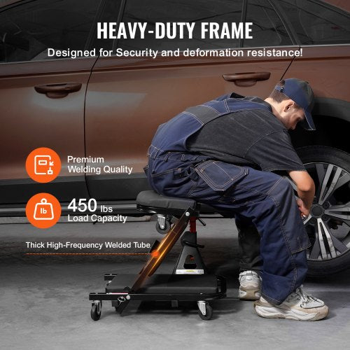 Foldable Z Garage Creeper 40 in 450 lbs Load Capacity Rolling Folding