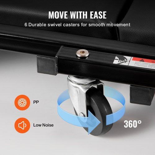 Foldable Z Garage Creeper 40 in 450 lbs Load Capacity Rolling Folding
