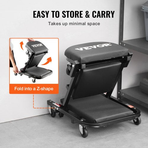 Foldable Z Garage Creeper 40 in 450 lbs Load Capacity Rolling Folding