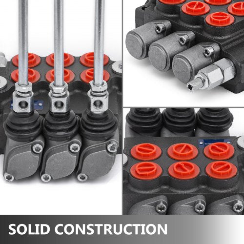 3 Spool Hydraulic Directional Control Valve Double Acting 11 GPM – 40L