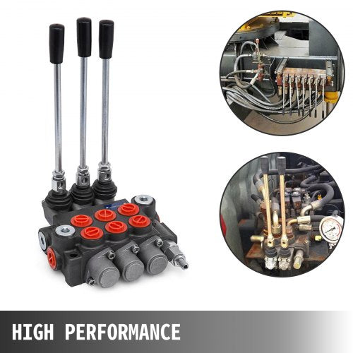 3 Spool Hydraulic Directional Control Valve Double Acting 11 GPM – 40L
