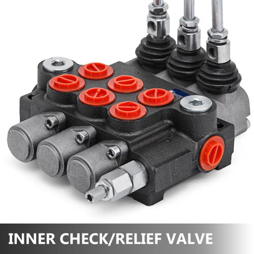3 Spool Hydraulic Directional Control Valve Double Acting 11 GPM – 40L