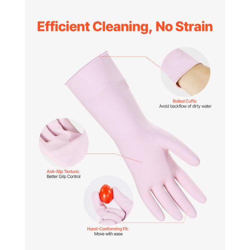 Reusable Dishwashing Gloves 2 Pairs Colorful Reusable Household Kitchen