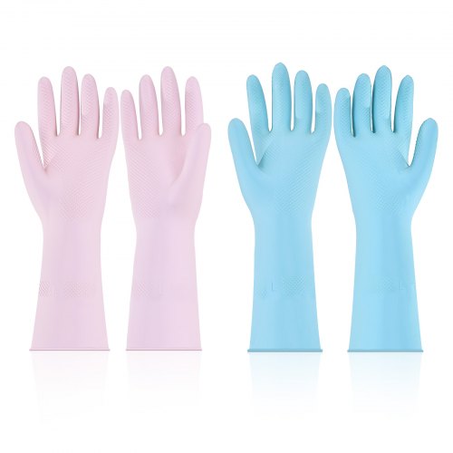 Reusable Dishwashing Gloves 2 Pairs Colorful Reusable Household Kitchen