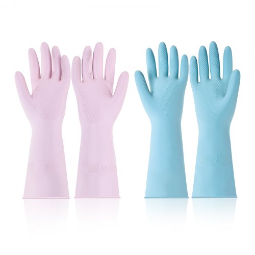 Reusable Dishwashing Gloves 2 Pairs Colorful Reusable Household Kitchen 1