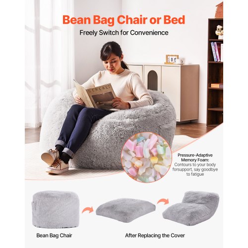 Bean Bag Bed Chair Convertible Chair from BeanBag to Lounge or Mattress