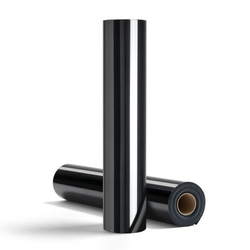 Heat Transfer Vinyl 12 in x 25 ft Glossy Black HTV Iron on Vinyl Roll