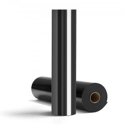 Heat Transfer Vinyl 12 in x 50 ft Glossy Black HTV Iron on Vinyl Roll