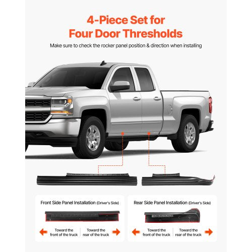 Rocker Panel Guard 4Piece Set Compatible with 20142018 Chevrolet