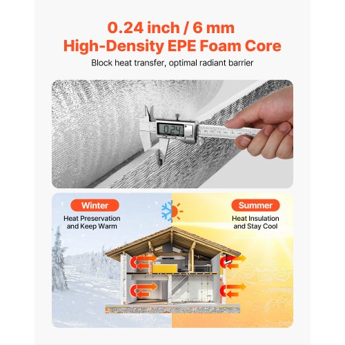 Reflective Insulation Roll 2 Car Garage Door Thermal Insulation Kit 6mm 24